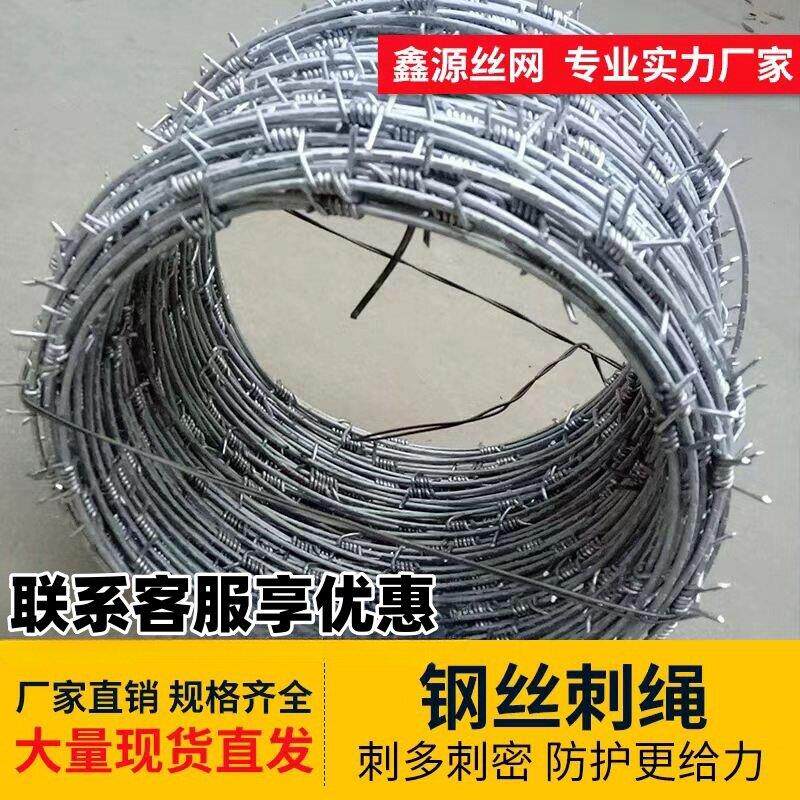 单股防锈刺绳防盗刺网镀锌刺丝滚笼围墙防护刺铁丝网围栏铁刺网