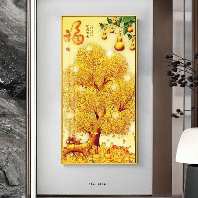 玄关平面晶瓷画入户走廊装饰画墙壁竖版挂画轻奢过道画招财风水画