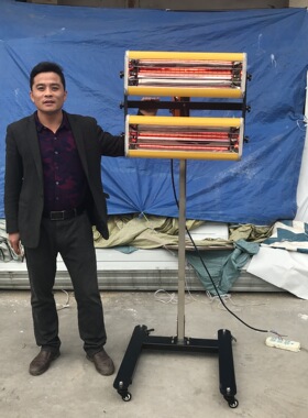 2号汽车喷漆双排烤灯双灯管烘干升温钣金移动式维修红外线烤灯