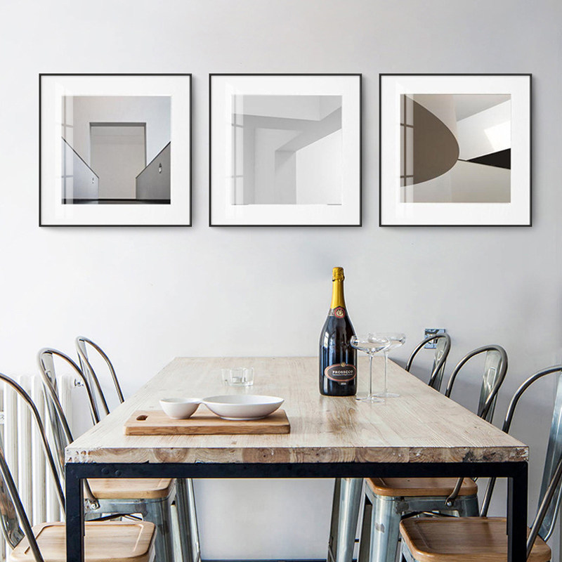 建筑几何黑白客厅装饰画极简约挂画现代软装餐厅墙画抽象画工业风,家居饰品,现代装饰画,淘宝优惠券,粉丝福利购,淘宝优惠卷