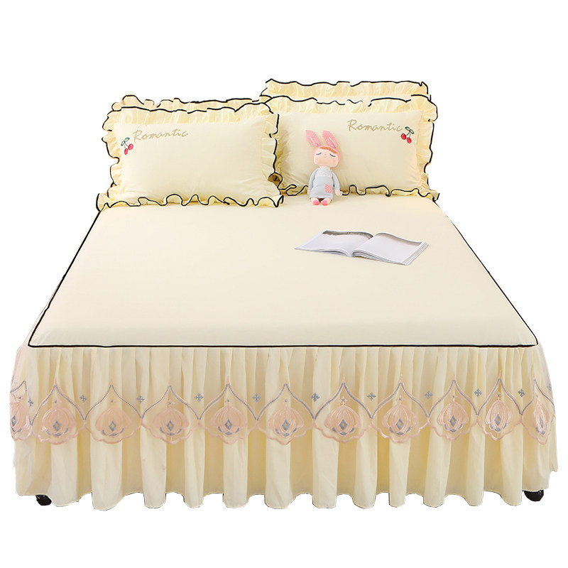 韩版公主床罩床裙式单件席梦思保护套防滑荷叶边1.5m1.8米2.0床套