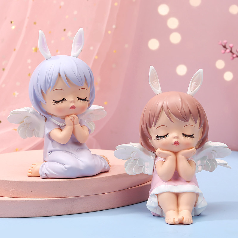 可爱小饰品儿童少女心电脑书桌卡通摆件安妮宝贝小天使圣诞节礼物