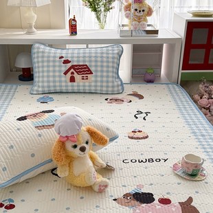 可爱卡通少女心冰皮凉席床笠三件套夏季凉感柔软可机洗儿童空调席