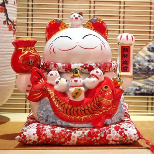三十而已同款摇手招财猫摆件开业礼品收银台大号家居客厅自动招手