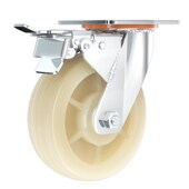 米想4寸重型尼龙万向轮轮子带刹车568寸小推拉车轱辘工业定向脚轮