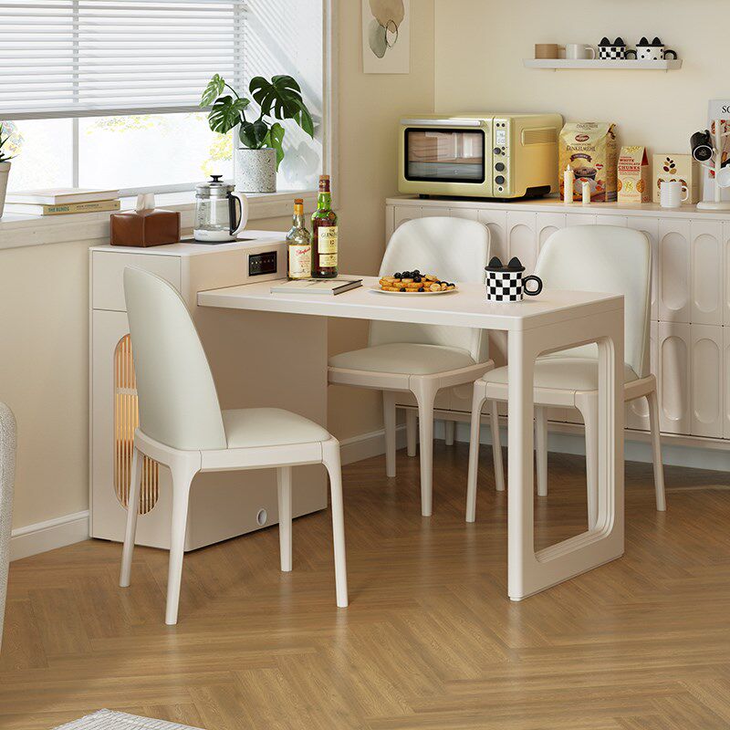 岛台餐桌一体家用可伸缩小户型法式奶油风岩板多功能靠墙实木倒台,住宅家具,岛台餐桌,淘宝优惠券,粉丝福利购,淘宝优惠卷
