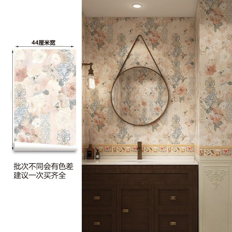 复古美拉德风PVC自粘墙贴纸防水防潮墙纸浴室卫生间瓷砖墙壁纸贴,家居饰品,软装墙贴,淘宝优惠券,粉丝福利购,淘宝优惠卷