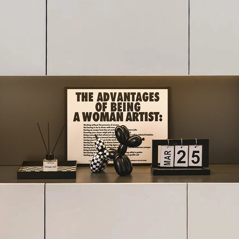 现代简约玄关装饰摆饰黑白气球狗客厅电视酒柜桌面钥匙收纳软装,家居饰品,装饰摆件,淘宝优惠券,粉丝福利购,淘宝优惠卷