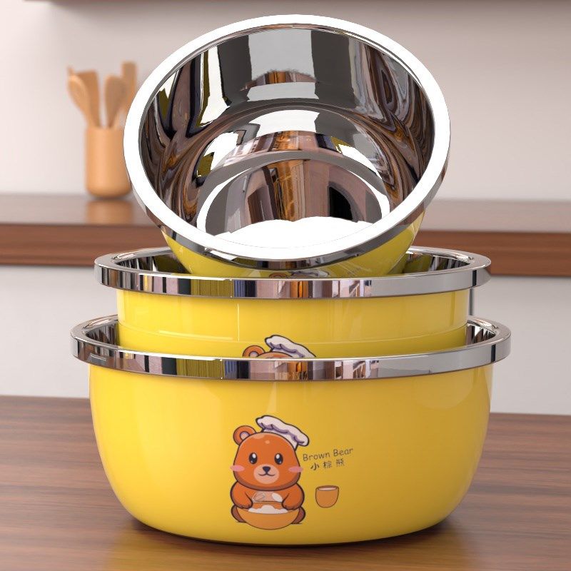 不锈钢盆家用汤盆厨房洗菜盆和面打蛋盆带盖油盆铁盆子调料盆套装,餐饮具,盆,淘宝优惠券,粉丝福利购,淘宝优惠卷