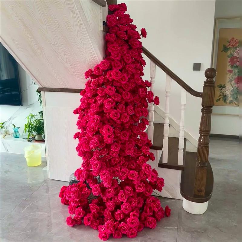花墙瀑布仿真花打卡墙美容院橱窗装饰场景布置拍照背景墙仿真花墙