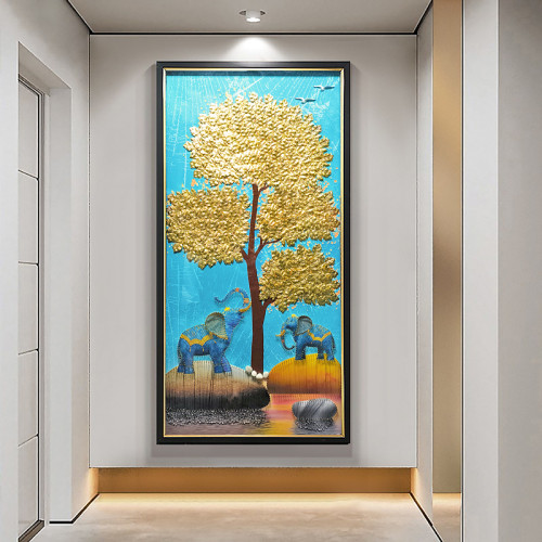 入户玄关装饰画现代简约轻奢走廊过道3D壁画大气立体实物客厅挂画