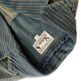 西里布全棉牛仔条纹休闲西服外套咔叽复古水洗做旧小众新品非rrl