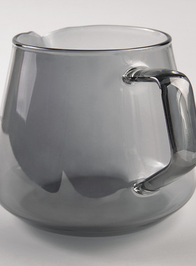 手冲咖啡分享壶耐热玻璃下壶云朵壶加厚带刻度公道杯烟灰色滤杯壶