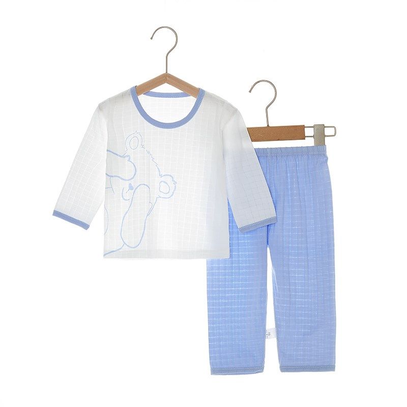 婴儿夏季薄款套装长袖宝宝夏天睡衣男童女童空调服纯棉儿童家居服,童装/婴儿装/亲子装,家居服套装,淘宝优惠券,粉丝福利购,淘宝优惠卷
