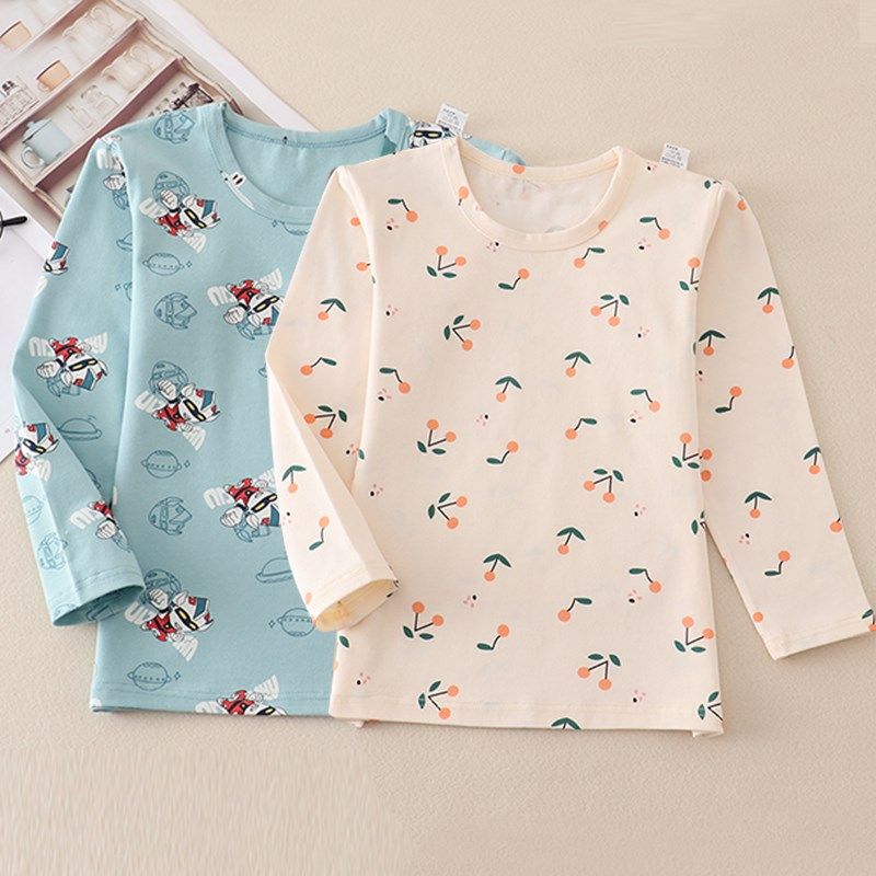 小孩单件棉毛杉中大童莱卡棉睡衣宝衬衣低领薄款秋衣男女孩家居服,童装/婴儿装/亲子装,保暖上装,淘宝优惠券,粉丝福利购,淘宝优惠卷