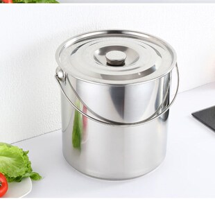 304不锈钢桶带盖圆桶25cm30cm35cm提水桶提桶加厚汤桶奶茶桶包邮