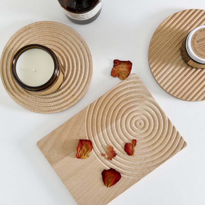 北欧实木质水波纹家居摆件香薰饰品收纳托盘美食拍照甜品餐盘砧板,厨房/烹饪用具,砧板/菜板,淘宝优惠券,粉丝福利购,淘宝优惠卷