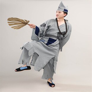 乞丐服济公服装搞笑破烂衣服古代叫花子套装丐帮破旧补丁服要饭装
