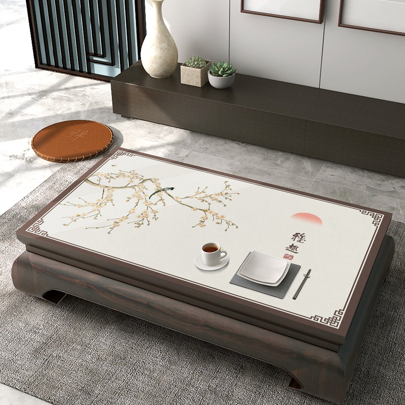 新中式客厅茶几桌布防水防油免洗防烫家用台布实木餐桌茶几垫定制,居家布艺,茶几垫,淘宝优惠券,粉丝福利购,淘宝优惠卷