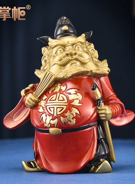 铜掌柜钟馗摆件黄铜天师福神钟馗送福小号铜像家居桌面装饰工艺品