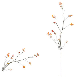 仿真榕树叶枯枝插花假树枝装饰花中式客厅秋色干枝花艺摆件人造花