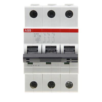 ABB微型断路器S203-C16空气开关 S263-C16 3P16A 交流 开关
