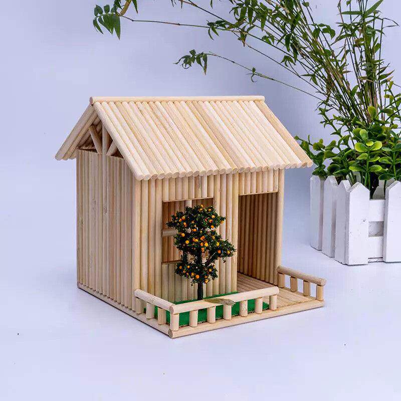 一次性筷子手工成品竹签diy制作建筑模型创意亲子互动材料包成品
