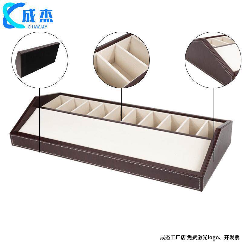 PU皮革高档皮带展示架木质腰带收纳盒多格男女皮带陈列盒皮带架子