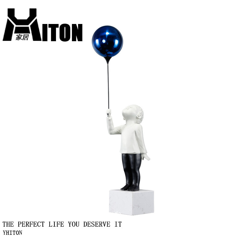 气球小孩人物雕塑摆件创意样板房客厅电视柜售楼处软装艺术装饰品,家居饰品,装饰摆件,淘宝优惠券,粉丝福利购,淘宝优惠卷