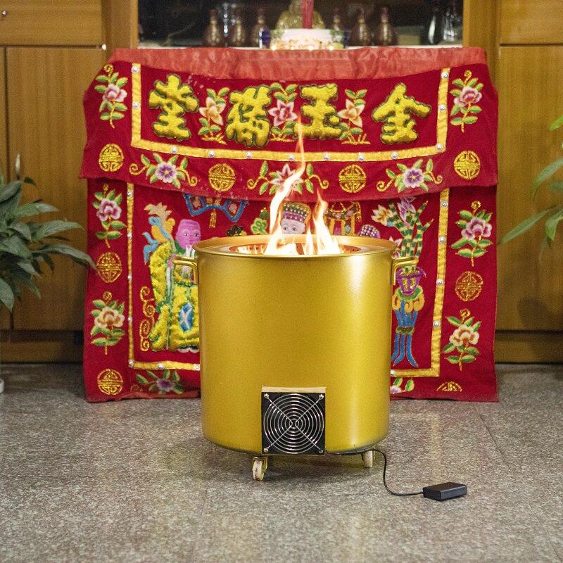 不锈钢无烟室内烧钱纸桶烧金桶家用锡箔烧经化宝桶聚元宝盆焚烧炉图片