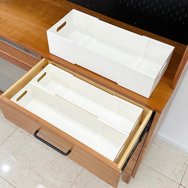 深柜抽屉收纳分隔盒内置可伸缩直角厨房餐边柜橱柜餐具筷子勺叉子