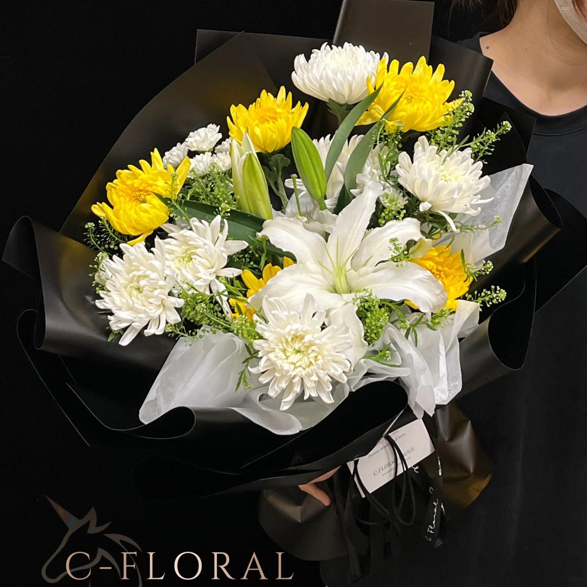 清明节鲜花同城速递配送白菊百合花束北京广州深圳成都福建上海