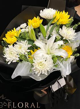 清明节鲜花同城速递配送白菊百合花束北京广州深圳成都福建上海