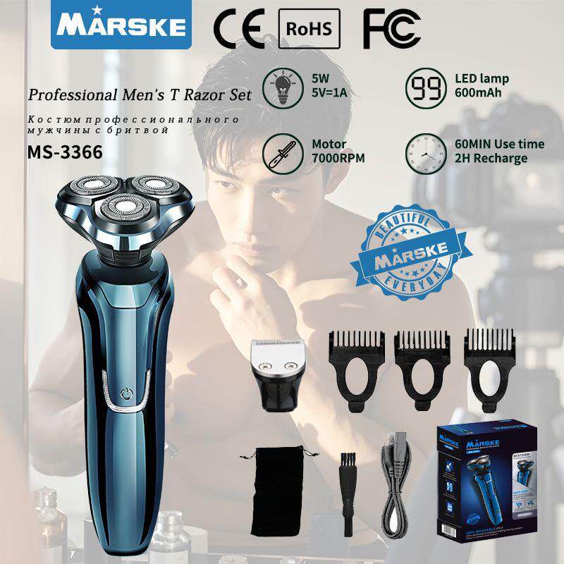 跨境男士电动刮胡刀剃须刀全身水洗4D胡须刀三头旋转式充电剃胡刀