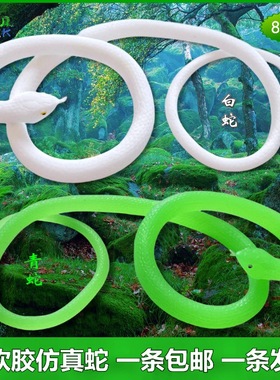 软胶仿真白蛇传白娘子道具小青蛇白色绿色儿童玩具蛇假蛇动物模型