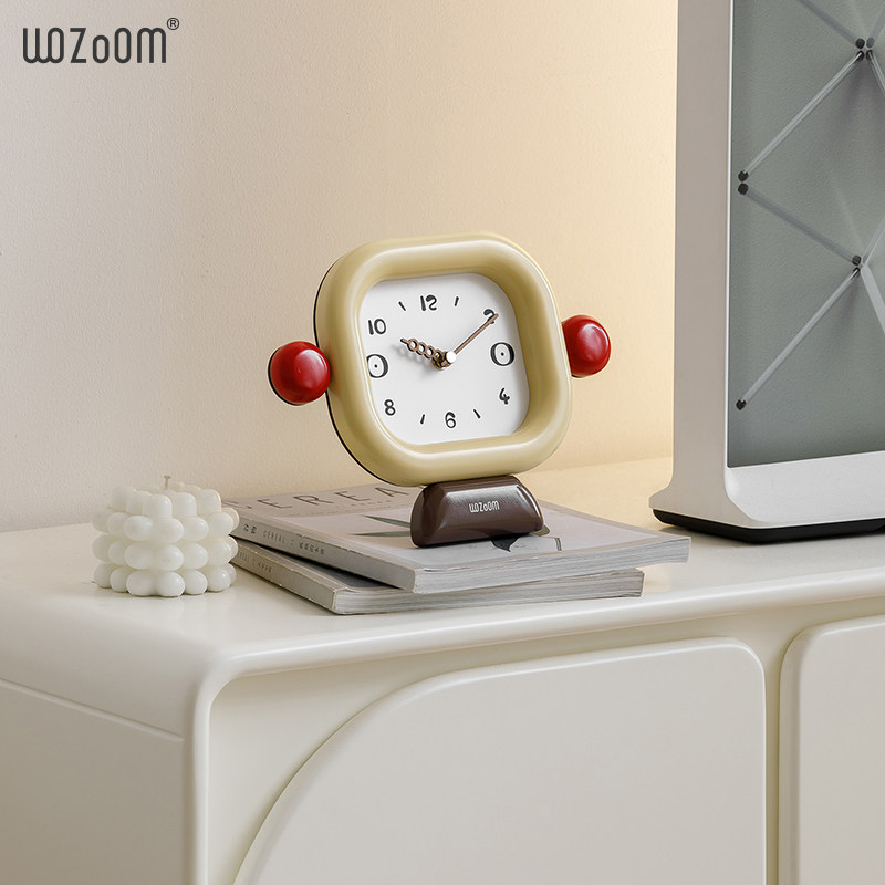WOZOOM屋准家居客厅桌面摆件玄关高级感装饰品电视柜奶油风座钟,家居饰品,桌面摆件,淘宝优惠券,粉丝福利购,淘宝优惠卷