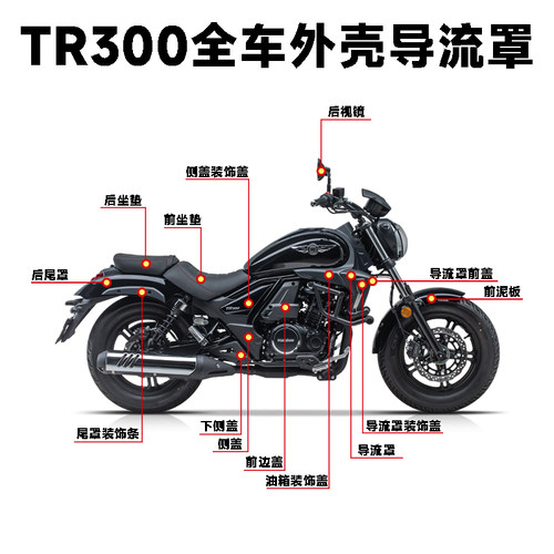适TR300全车外壳导流罩前泥板前围塑料车壳侧盖护前面板油箱原厂