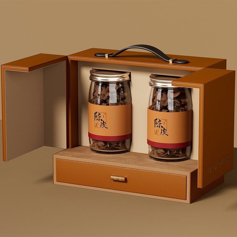 高档皮质陈皮盒包装 手提礼品空盒 珍藏新会陈皮茶叶年货盆菜礼盒,包装,茶叶包装,淘宝优惠券,粉丝福利购,淘宝优惠卷