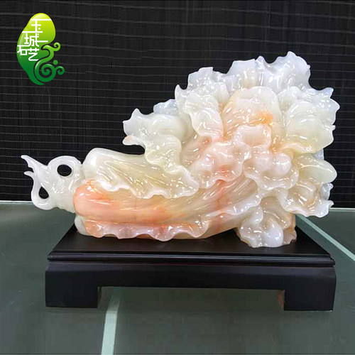 天然玉石招财白菜摆件客厅酒柜装饰品办公室摆设店铺开业商务礼品