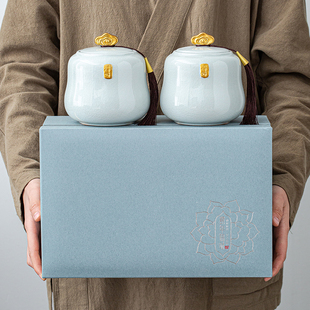 陶瓷茶叶罐礼盒装空盒通用红茶绿茶龙井普洱白茶包装盒礼品盒定制