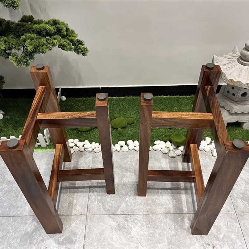 胡桃木大板三脚支架桌脚原木奥坎工支架中式茶桌支架实木大板脚架