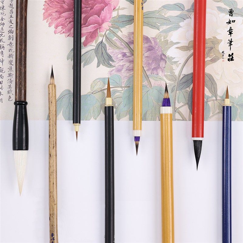 曹如章水彩国画毛笔套装特细狼毫勾线美术羊毫大染色铺墨毛笔工笔,文具电教/文化用品/商务用品,毛笔,淘宝优惠券,粉丝福利购,淘宝优惠卷