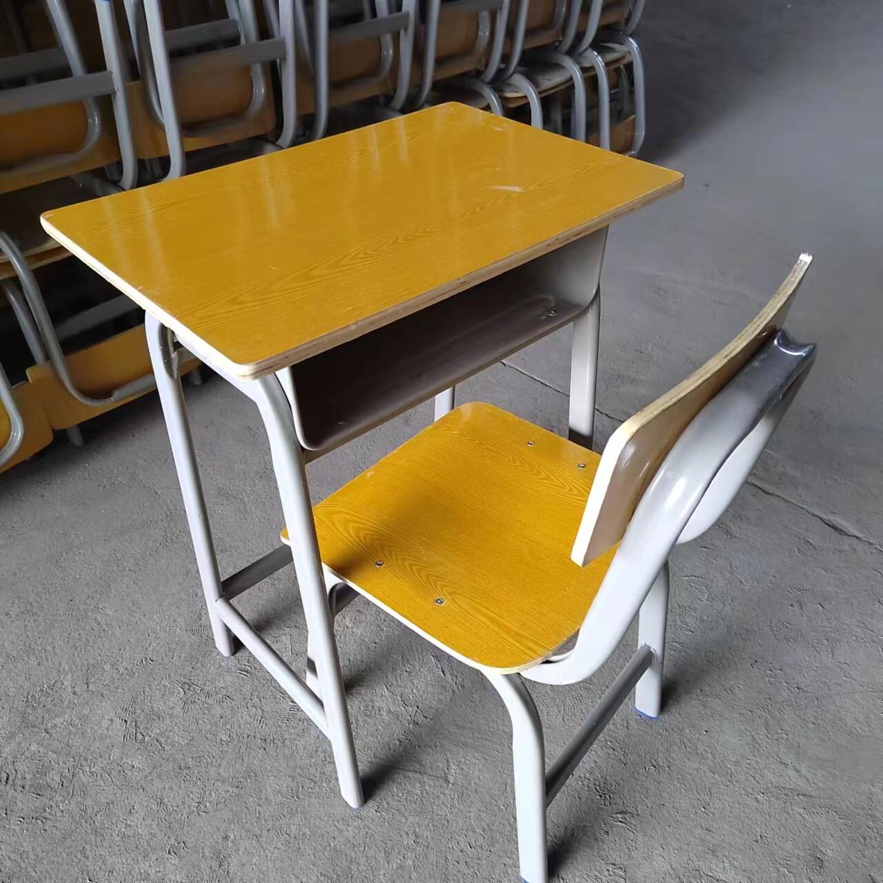 促销学校同款广东式学生课桌椅书桌单人培训儿童学习桌广东固定式
