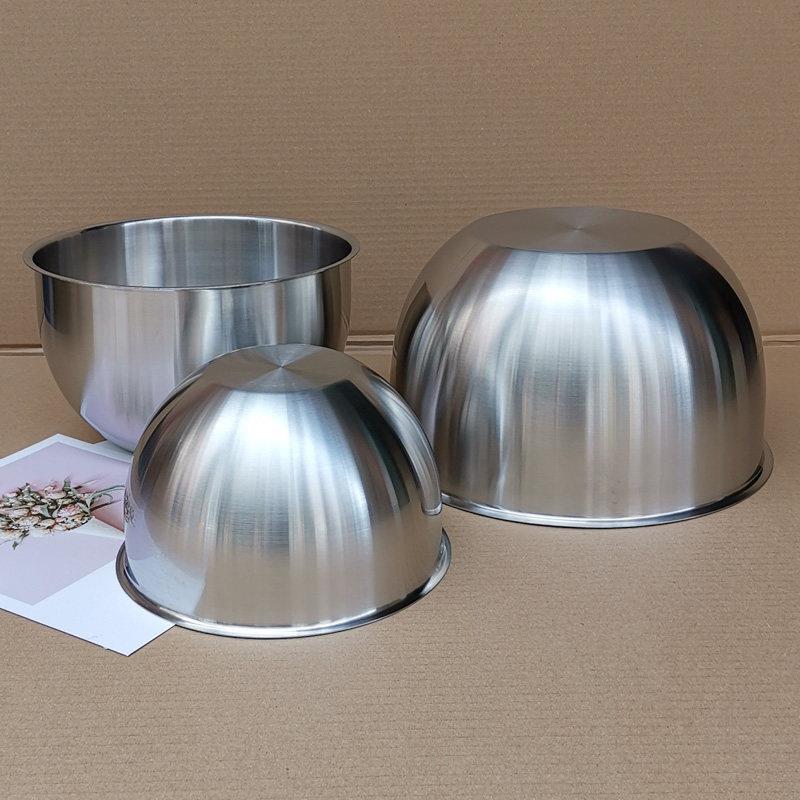 出口厚款18/10不锈钢搅拌盆304大搅拌碗打蛋盆汤盆沙拉盆圆形