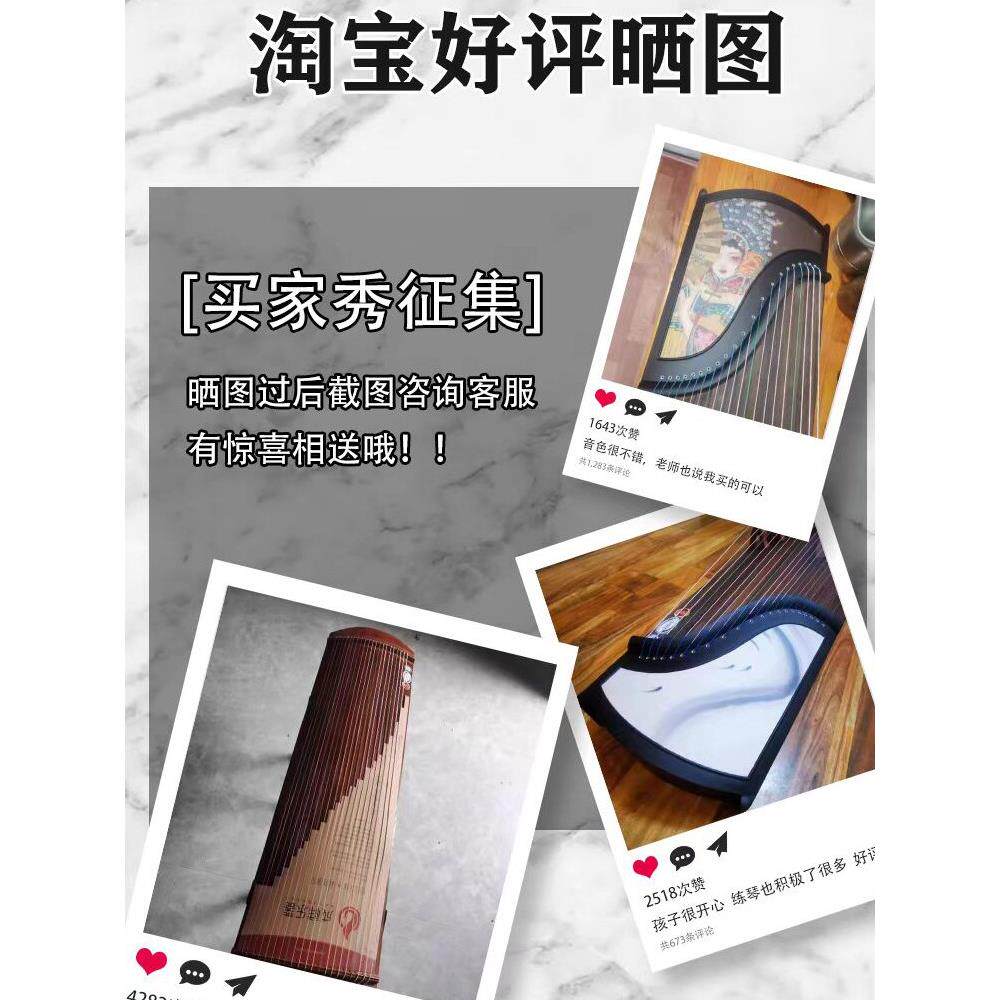 古筝初学者考级入门专业演奏迷你21弦便携式儿童小古筝琴实木乐器