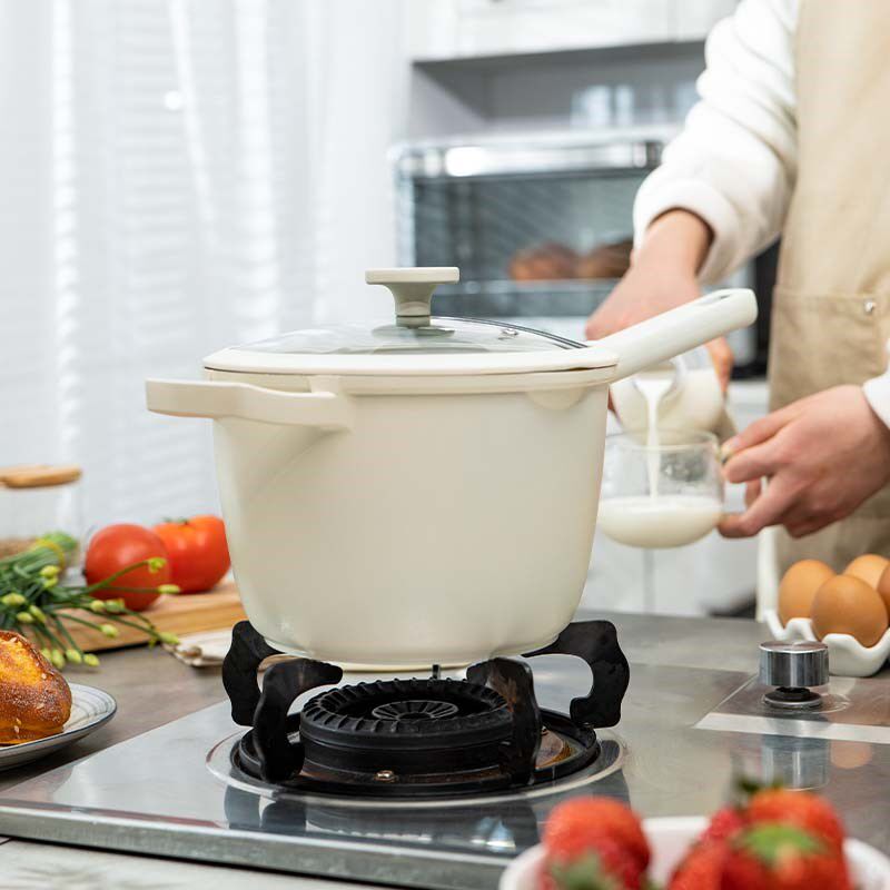 稀少!14CM超高陶瓷不粘深型奶锅/辅食锅 3.7L大容量 不挑炉灶