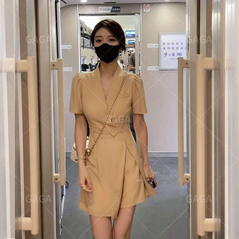 冷淡系高级夏季女装2023新款微胖mm遮肚显瘦连衣裙子轻熟两件套装