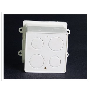 预埋86底盒PVC60 50暗盒带固定孔暗装带耳朵插座开关盒子国标加厚