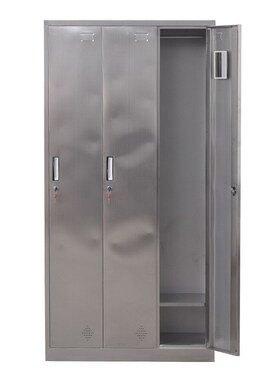 臻远 ZY-ST-G240 201不锈钢三门更衣柜 1800*900*420 银白色