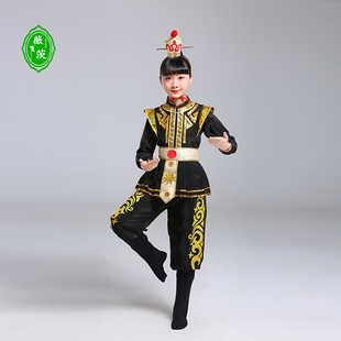 儿童花木兰演出服男女童打鼓服古代士兵服中国风汉服木兰辞舞蹈服